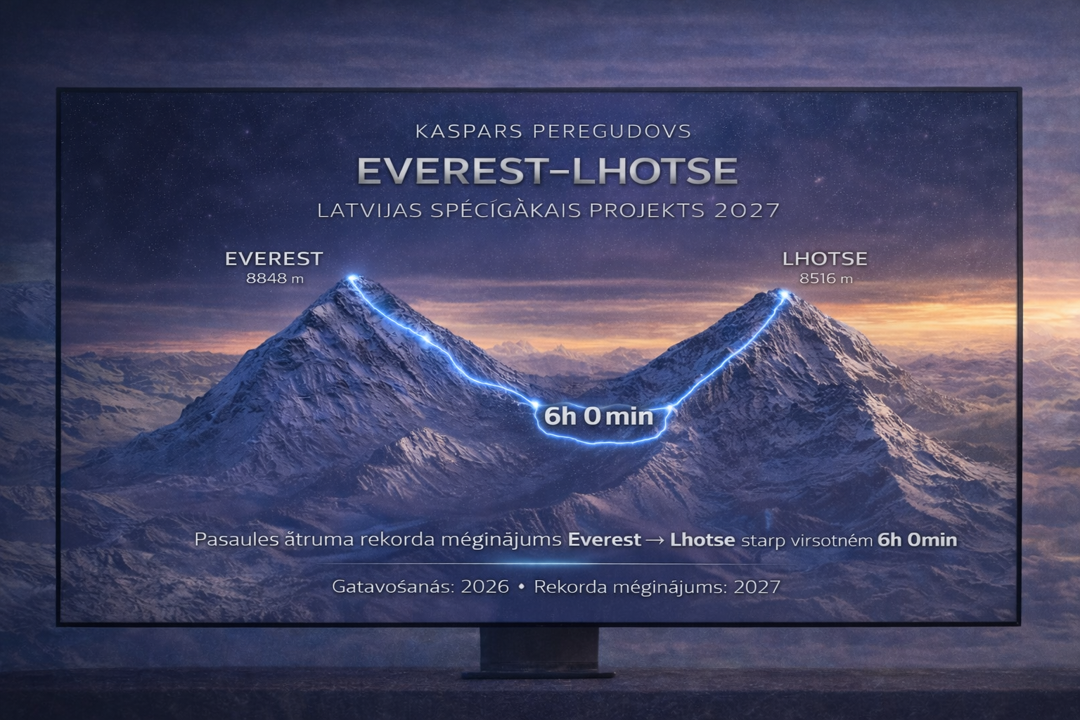 Everest–Lhotse koncepts kalnu fonā